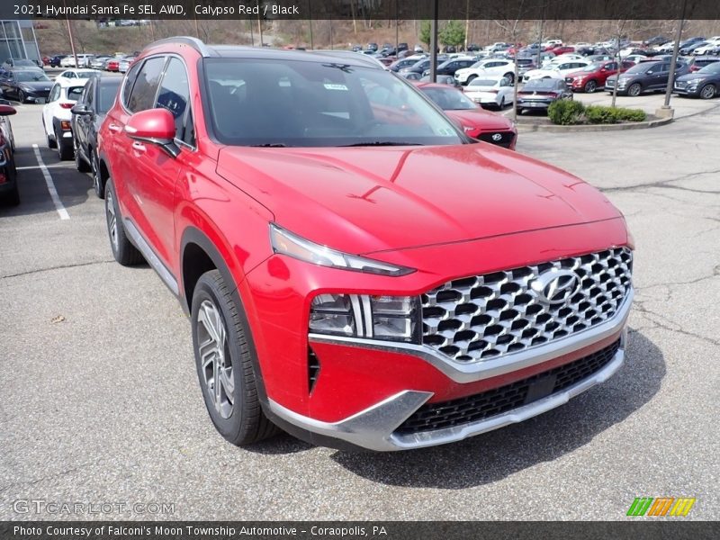 Calypso Red / Black 2021 Hyundai Santa Fe SEL AWD