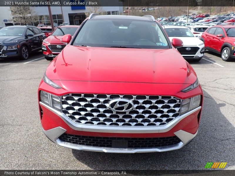 Calypso Red / Black 2021 Hyundai Santa Fe SEL AWD