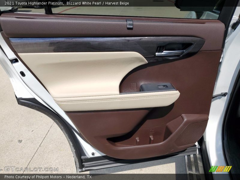 Blizzard White Pearl / Harvest Beige 2021 Toyota Highlander Platinum