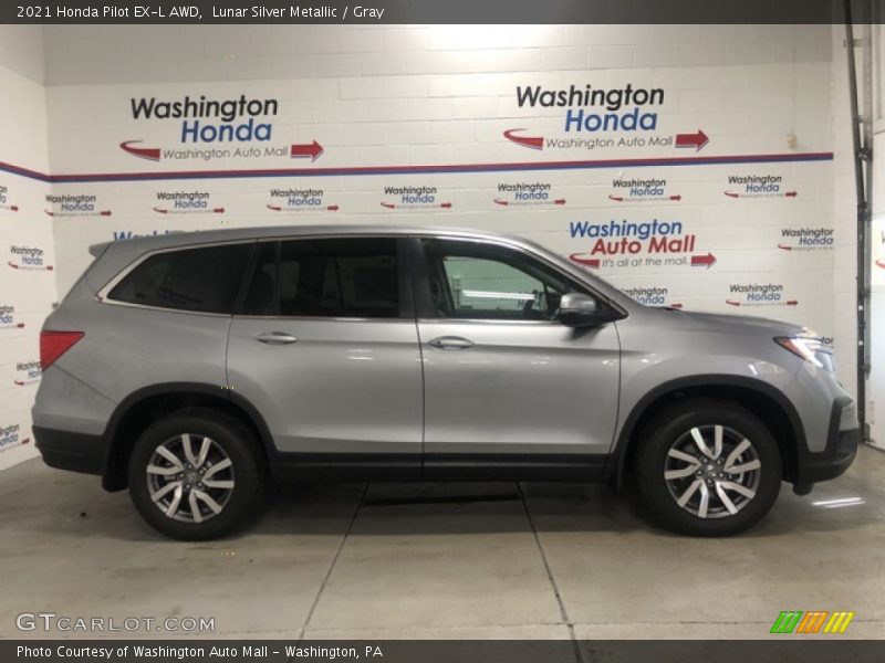 Lunar Silver Metallic / Gray 2021 Honda Pilot EX-L AWD