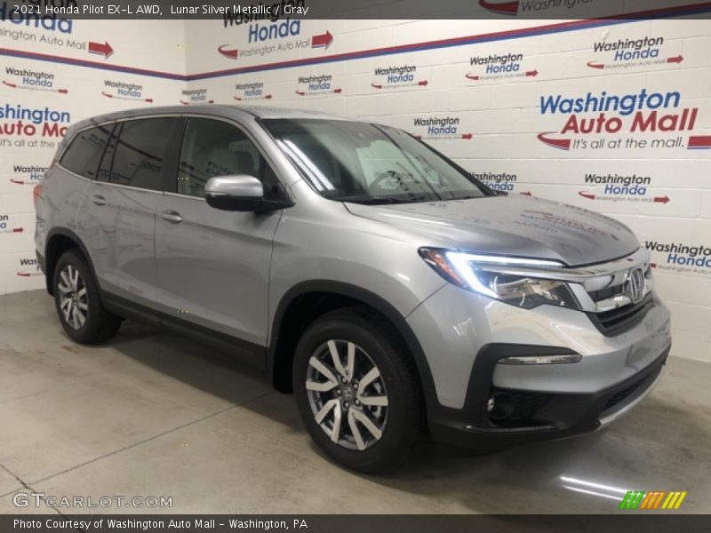 Lunar Silver Metallic / Gray 2021 Honda Pilot EX-L AWD