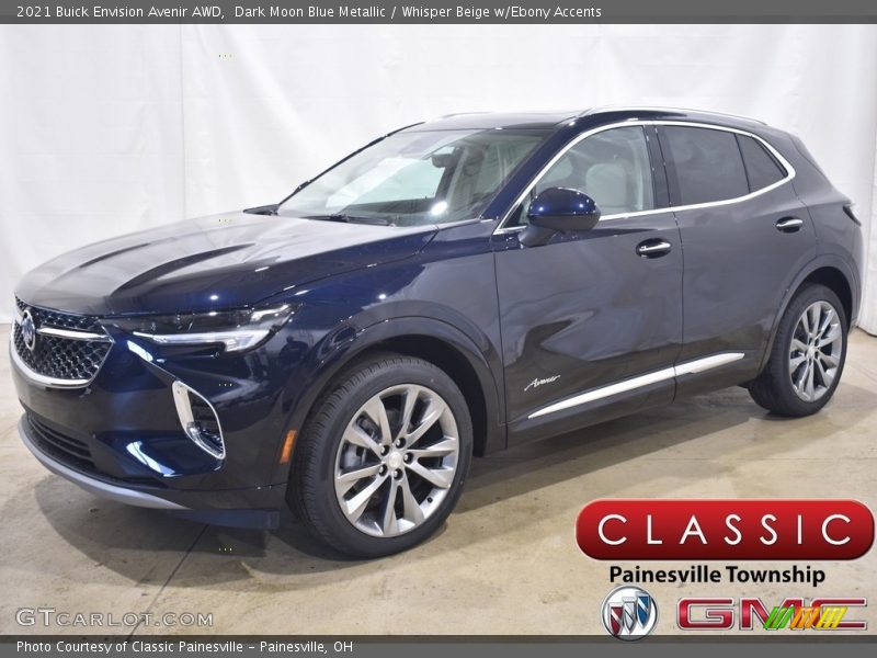 Dark Moon Blue Metallic / Whisper Beige w/Ebony Accents 2021 Buick Envision Avenir AWD