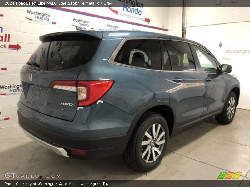 Steel Sapphire Metallic / Gray 2021 Honda Pilot Elite AWD