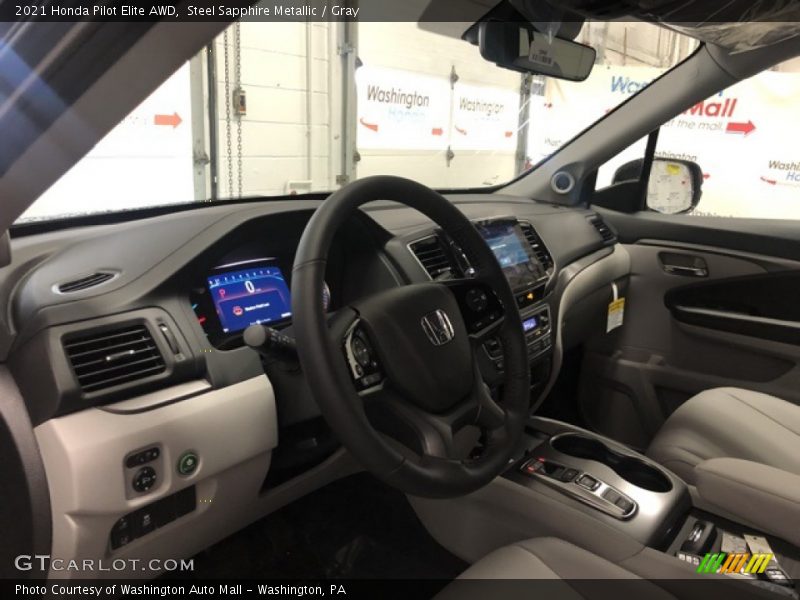 Steel Sapphire Metallic / Gray 2021 Honda Pilot Elite AWD