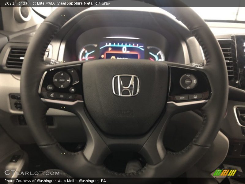 Steel Sapphire Metallic / Gray 2021 Honda Pilot Elite AWD