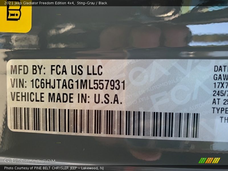 Sting-Gray / Black 2021 Jeep Gladiator Freedom Edition 4x4