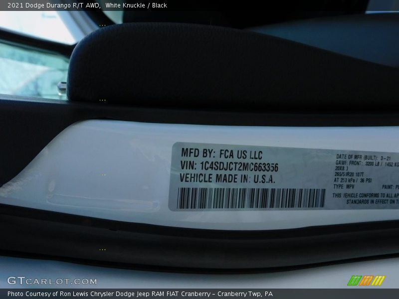 White Knuckle / Black 2021 Dodge Durango R/T AWD