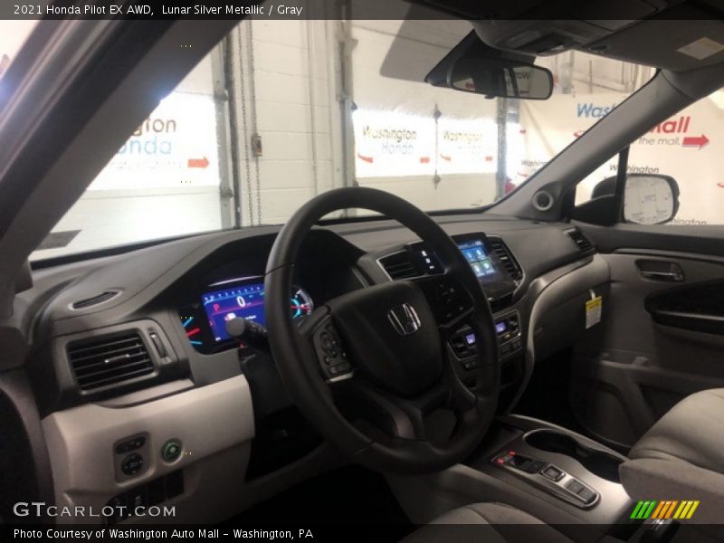 Lunar Silver Metallic / Gray 2021 Honda Pilot EX AWD