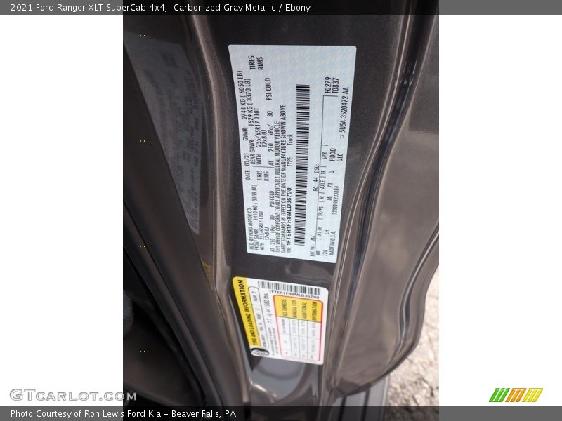 Carbonized Gray Metallic / Ebony 2021 Ford Ranger XLT SuperCab 4x4
