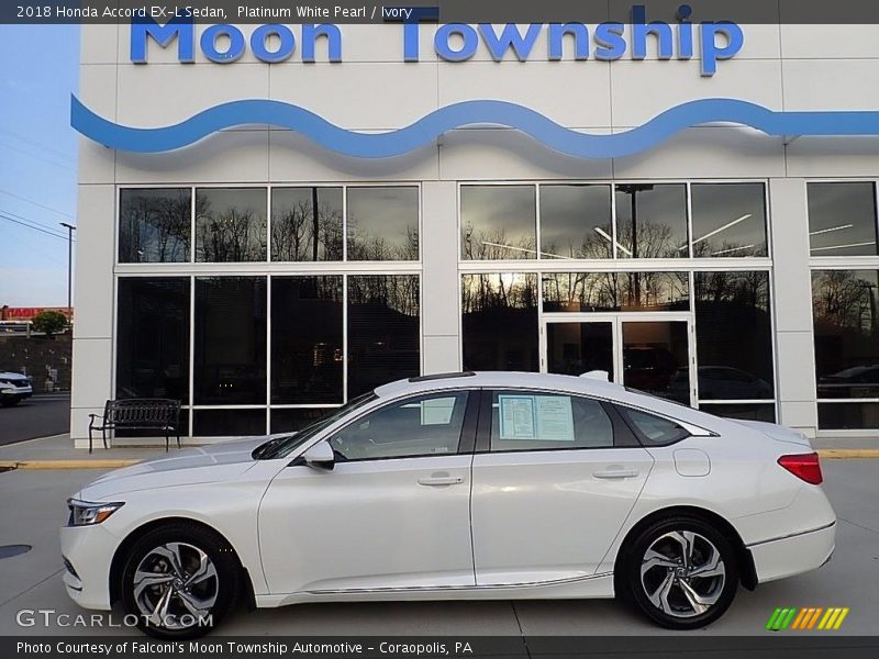 Platinum White Pearl / Ivory 2018 Honda Accord EX-L Sedan