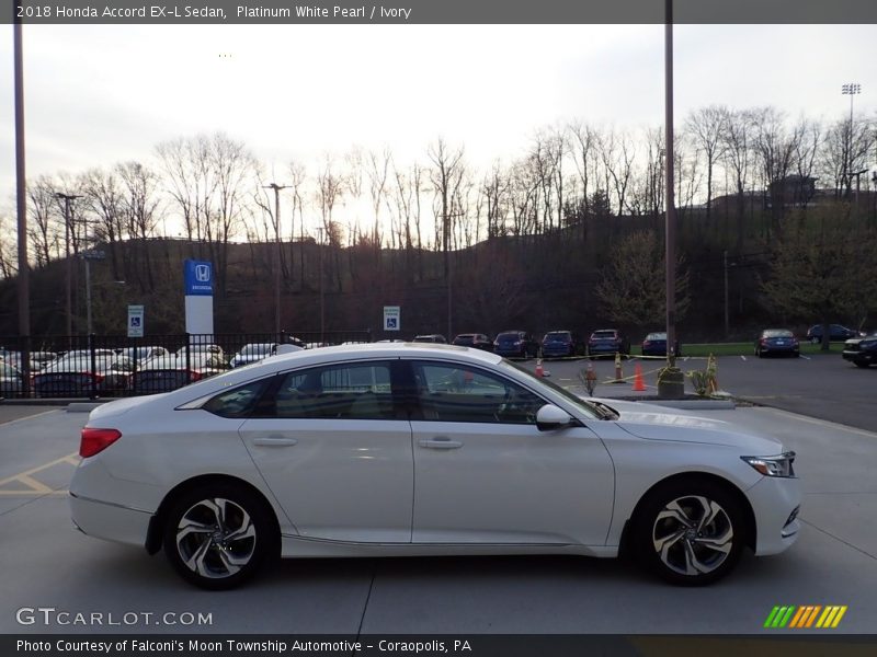 Platinum White Pearl / Ivory 2018 Honda Accord EX-L Sedan