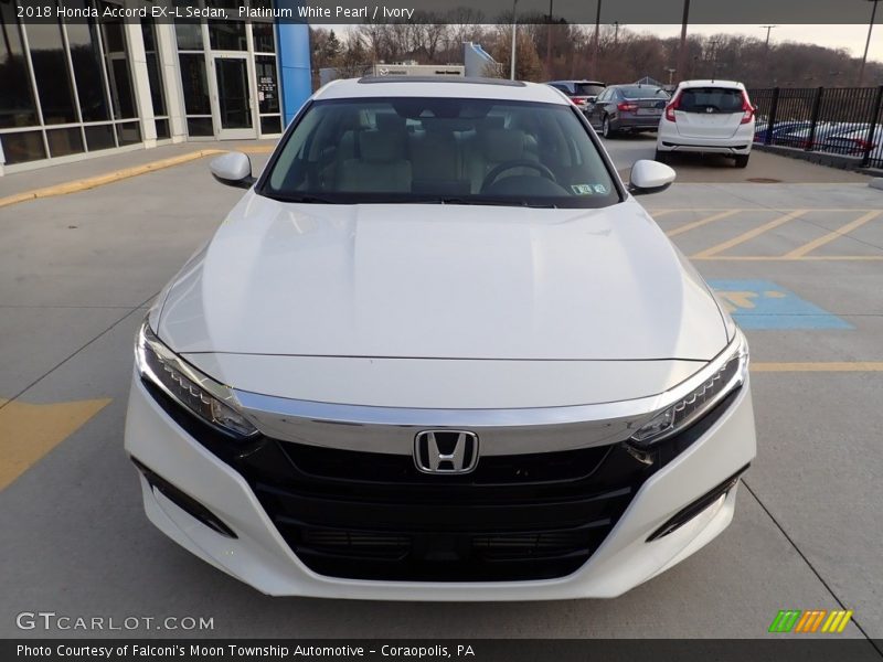 Platinum White Pearl / Ivory 2018 Honda Accord EX-L Sedan