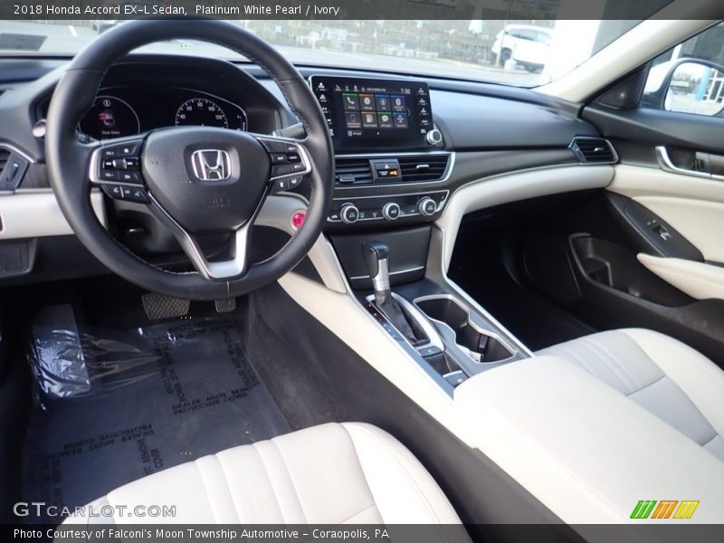 Platinum White Pearl / Ivory 2018 Honda Accord EX-L Sedan