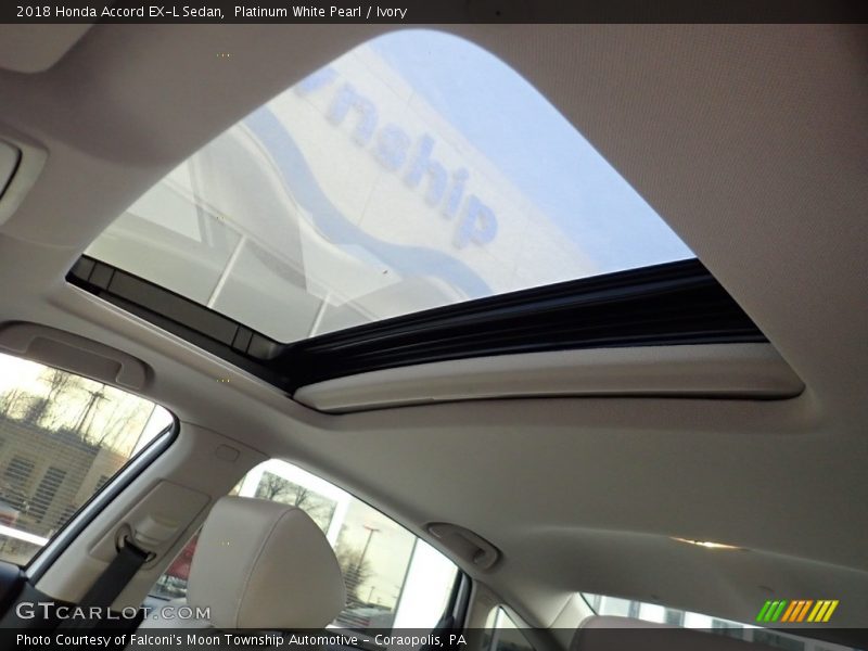 Platinum White Pearl / Ivory 2018 Honda Accord EX-L Sedan