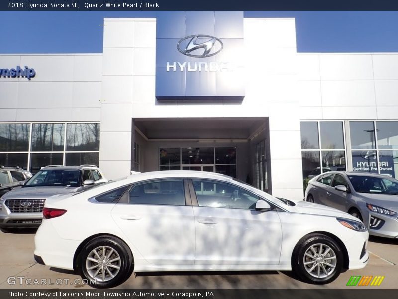 Quartz White Pearl / Black 2018 Hyundai Sonata SE