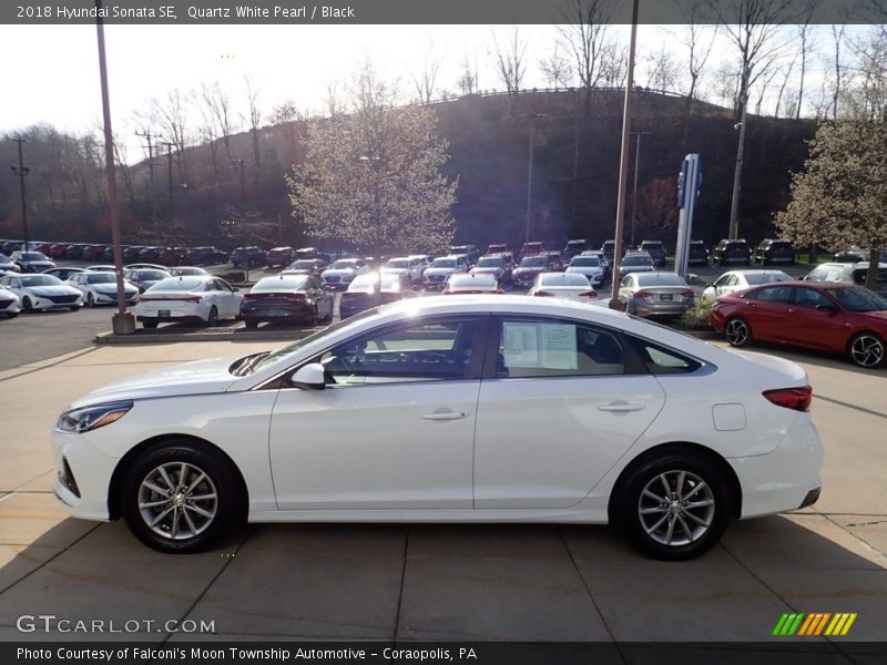 Quartz White Pearl / Black 2018 Hyundai Sonata SE