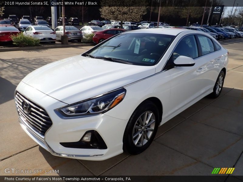 Quartz White Pearl / Black 2018 Hyundai Sonata SE