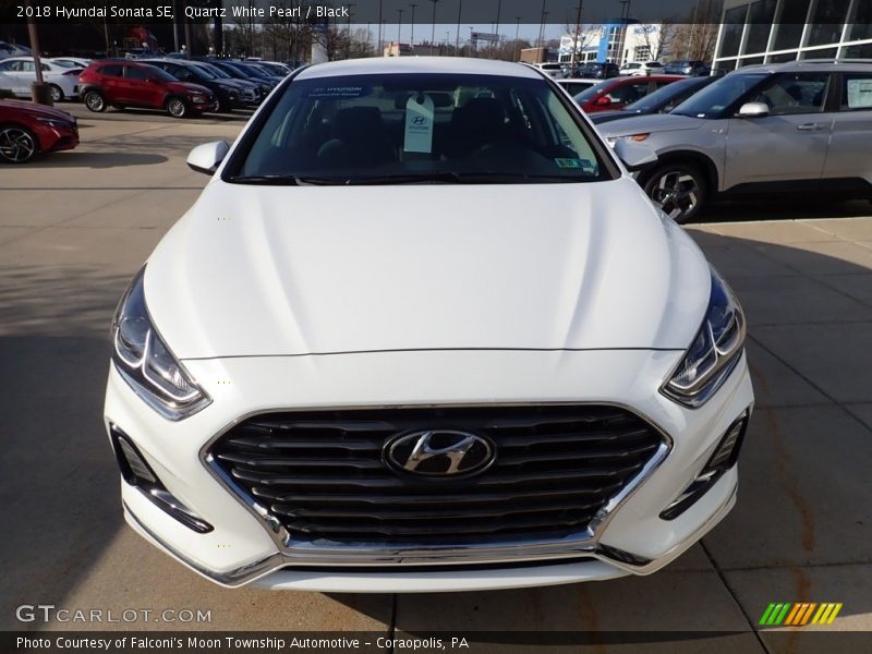 Quartz White Pearl / Black 2018 Hyundai Sonata SE