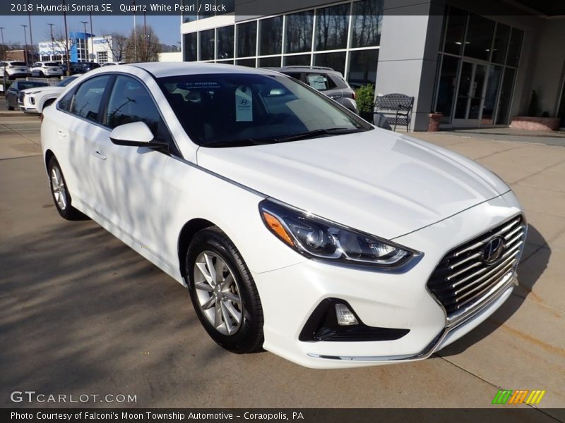 Quartz White Pearl / Black 2018 Hyundai Sonata SE