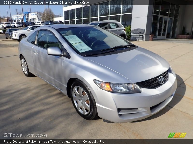 Alabaster Silver Metallic / Gray 2010 Honda Civic LX Coupe