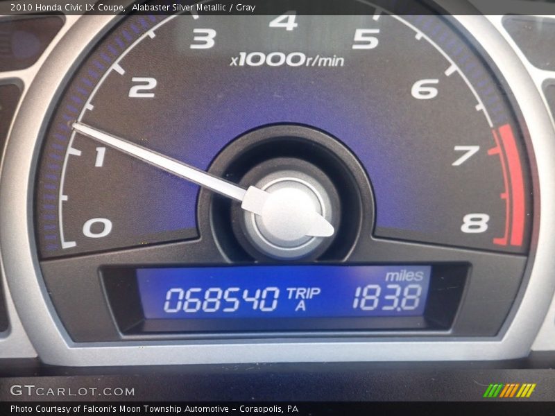 Alabaster Silver Metallic / Gray 2010 Honda Civic LX Coupe