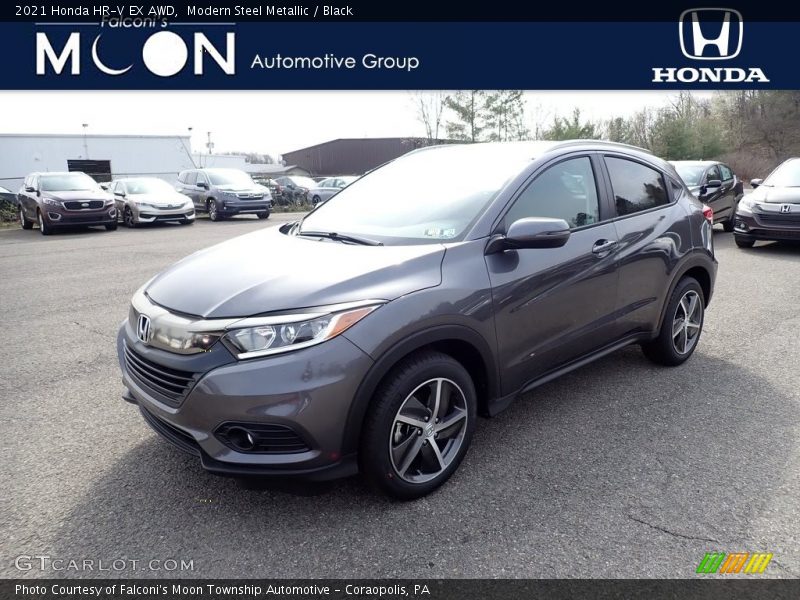 Modern Steel Metallic / Black 2021 Honda HR-V EX AWD