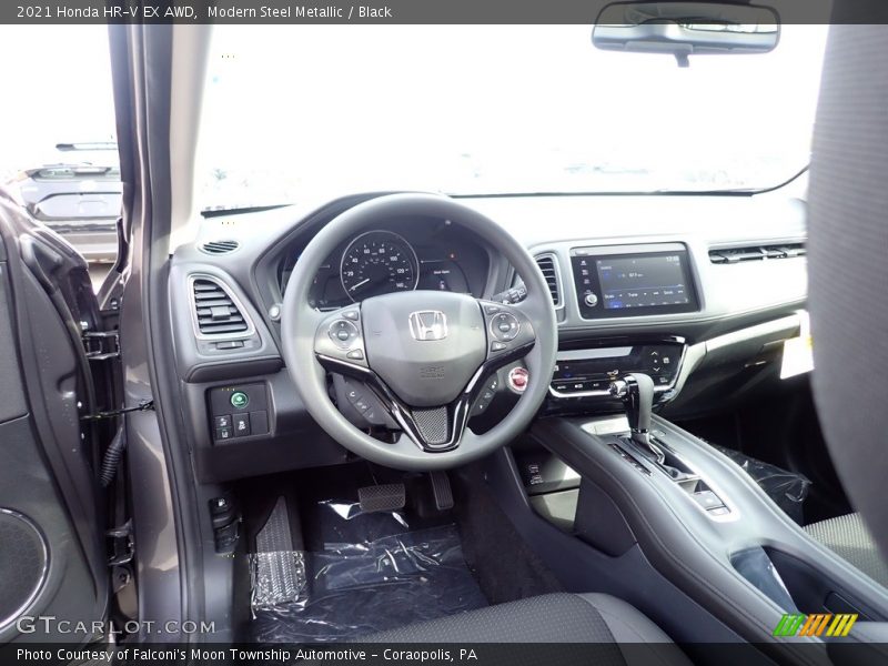 Modern Steel Metallic / Black 2021 Honda HR-V EX AWD
