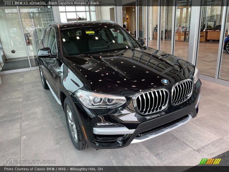 Black Sapphire Metallic / Black 2021 BMW X3 xDrive30i