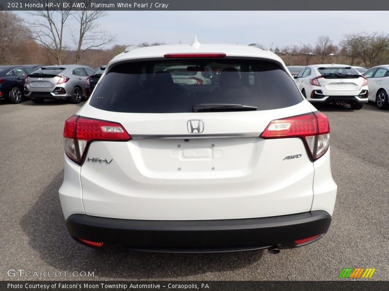 Platinum White Pearl / Gray 2021 Honda HR-V EX AWD