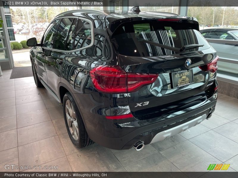 Black Sapphire Metallic / Black 2021 BMW X3 xDrive30i