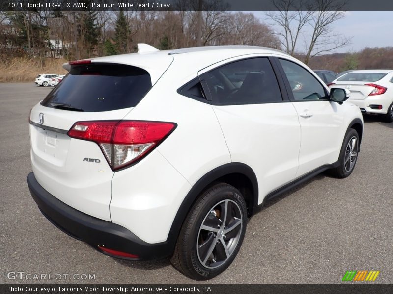 Platinum White Pearl / Gray 2021 Honda HR-V EX AWD
