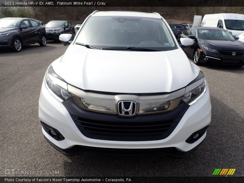 Platinum White Pearl / Gray 2021 Honda HR-V EX AWD