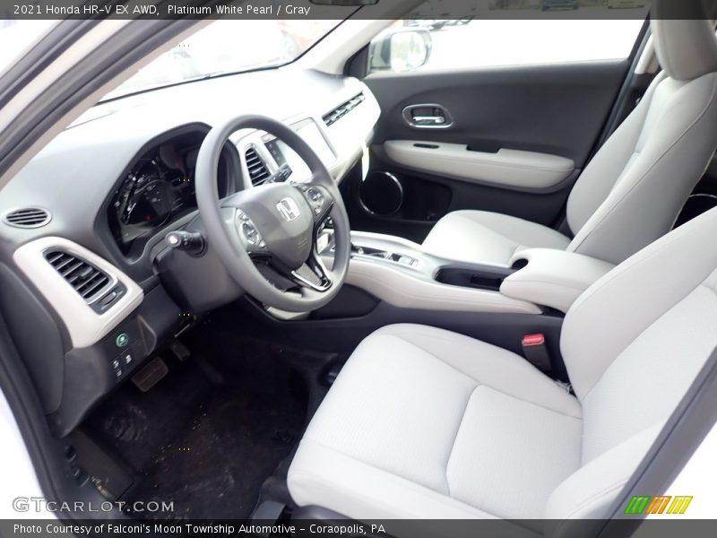 Platinum White Pearl / Gray 2021 Honda HR-V EX AWD