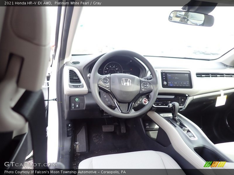 Platinum White Pearl / Gray 2021 Honda HR-V EX AWD