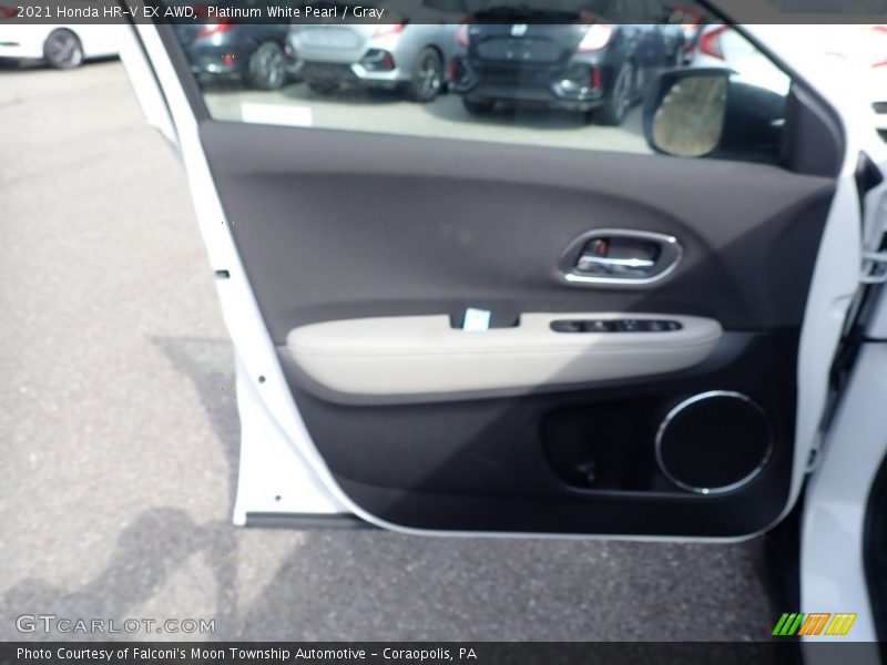 Platinum White Pearl / Gray 2021 Honda HR-V EX AWD
