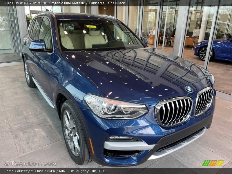 Phytonic Blue Metallic / Canberra Beige/Black 2021 BMW X3 xDrive30i