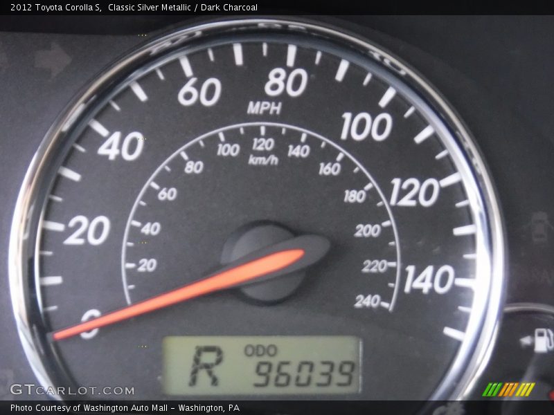 Classic Silver Metallic / Dark Charcoal 2012 Toyota Corolla S