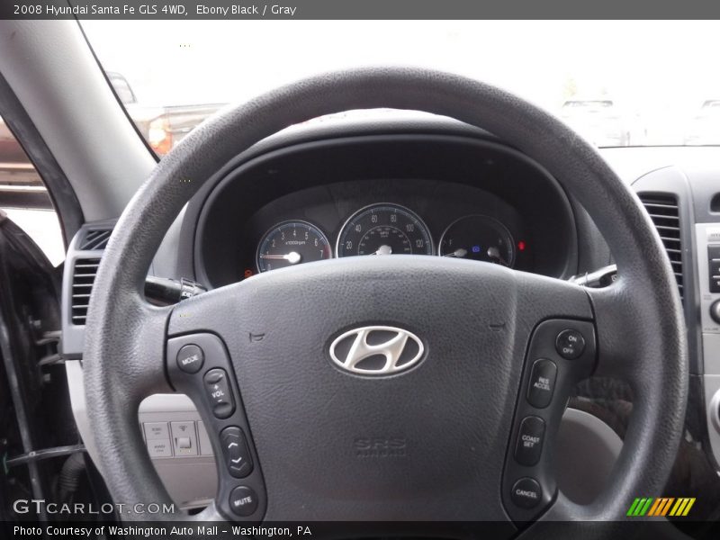 Ebony Black / Gray 2008 Hyundai Santa Fe GLS 4WD