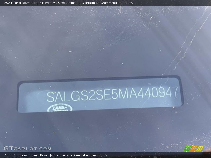 Carpathian Gray Metallic / Ebony 2021 Land Rover Range Rover P525 Westminster