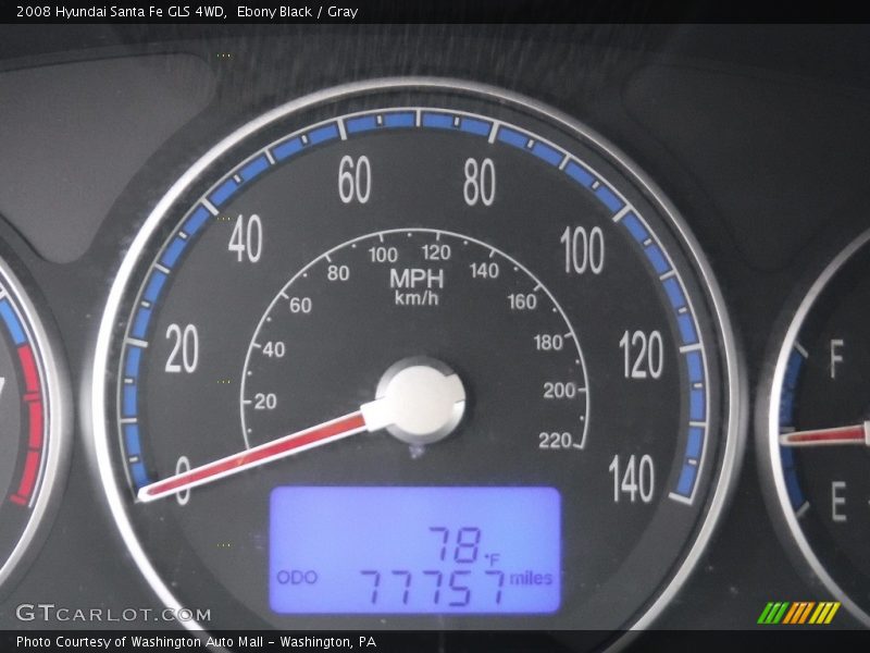 Ebony Black / Gray 2008 Hyundai Santa Fe GLS 4WD