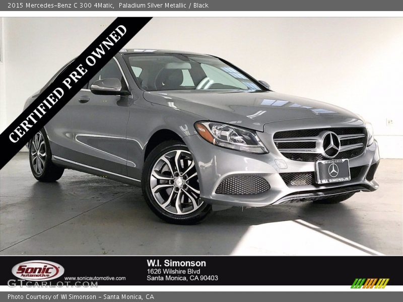 Paladium Silver Metallic / Black 2015 Mercedes-Benz C 300 4Matic