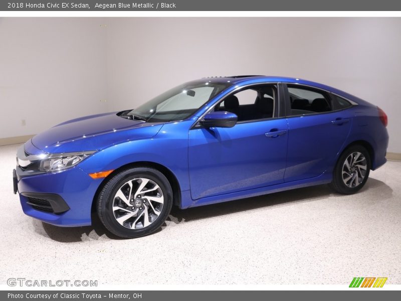 Aegean Blue Metallic / Black 2018 Honda Civic EX Sedan