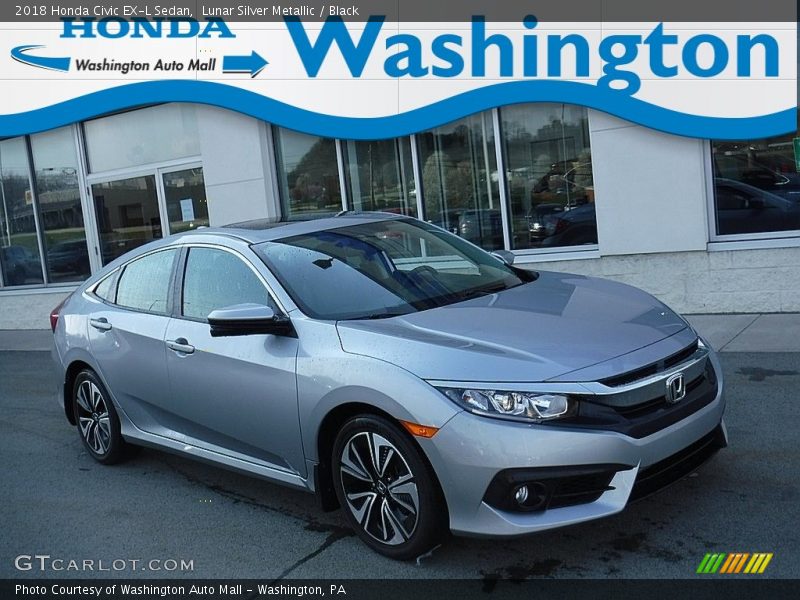 Lunar Silver Metallic / Black 2018 Honda Civic EX-L Sedan