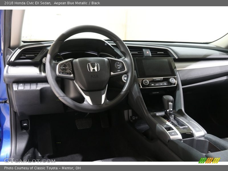 Aegean Blue Metallic / Black 2018 Honda Civic EX Sedan