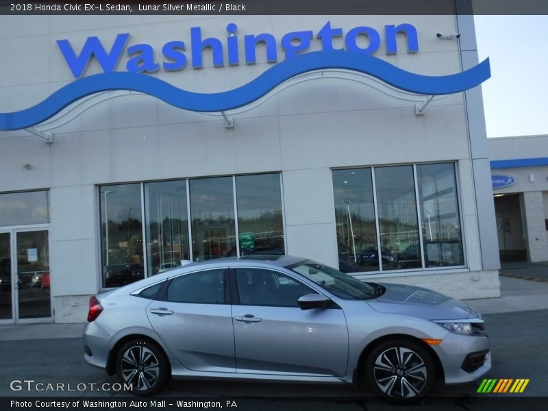 Lunar Silver Metallic / Black 2018 Honda Civic EX-L Sedan