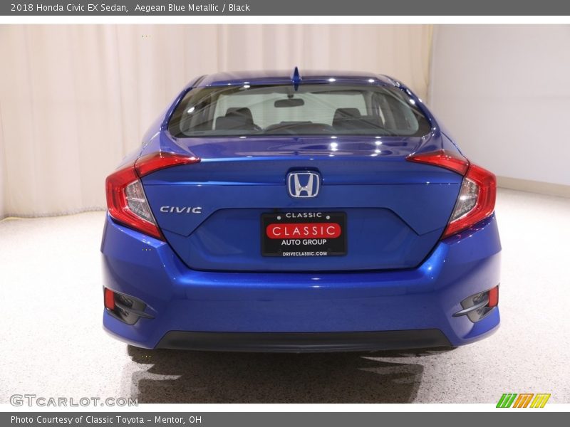 Aegean Blue Metallic / Black 2018 Honda Civic EX Sedan