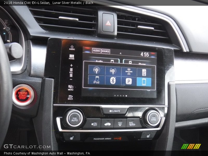 Lunar Silver Metallic / Black 2018 Honda Civic EX-L Sedan