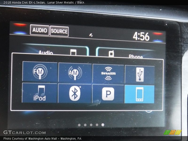 Lunar Silver Metallic / Black 2018 Honda Civic EX-L Sedan