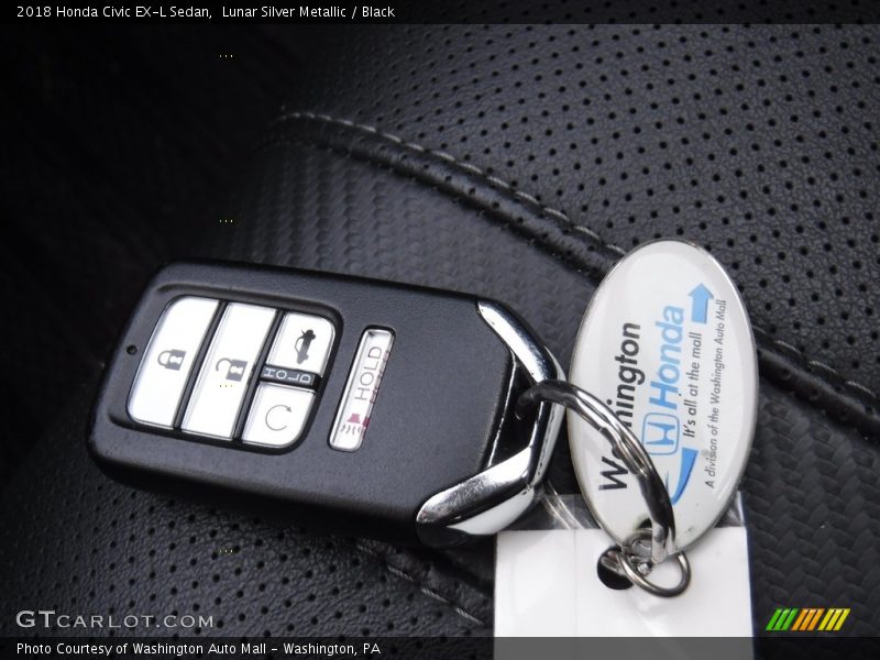 Lunar Silver Metallic / Black 2018 Honda Civic EX-L Sedan