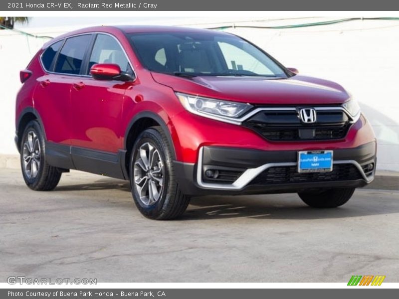 Radiant Red Metallic / Gray 2021 Honda CR-V EX